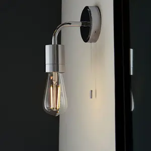 Luminosa Caserta Bathroom Metal Wall Lamp, Chrome Plate, IP44