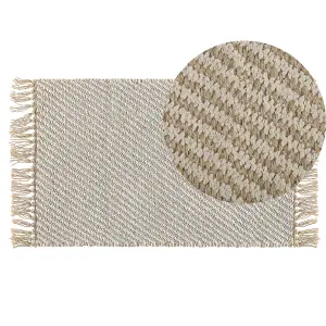 Jute Runner Rug 50 x 80 cm Beige ALADAG