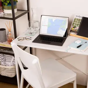 Harbour Housewares - Wooden Computer Desk - White/White