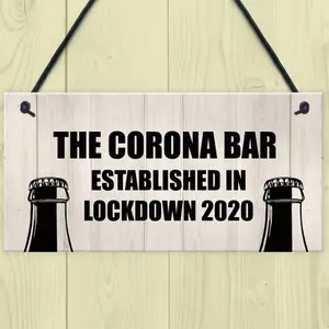 Funny Bar Sign For Garden Man Cave Home Bar Lockdown Corona Bar Gift