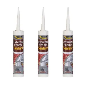 Everbuild Weather and Waterproof Window and Door Frame Acrylic Sealant, White, 290 ml (Pack of 3)