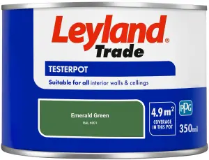 Leyland Trade Vinyl Matt Walls & Ceilings Emulsion Paint Emerald Green (RAL 6001) 350ml Tester