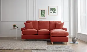 Sofas Express Mumbles Apricot Red Right Hand Chaise Scroll Manhattan Sofa