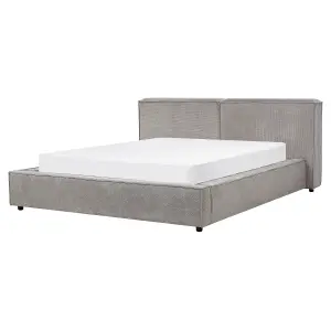 Fabric EU King Size Bed Grey LINARDS