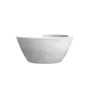 Purely Home Potters Reactive Glaze White Melamine Bowls - Set of 5