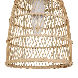 First Choice Lighting Bamboo Natural Bamboo Easy Fit Pendant Shade