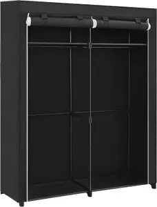 SONGMICS Wardrobe, Clothes Storage Wardrobe for Bedroom with 2 Clothes Rails, Portable, Collapsible, Clothes Rack, Black