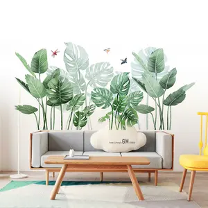 Green Leaves Wall Sticker Eco Friendly Decorative Stickers Wall Mural 30 cm x 90 cm