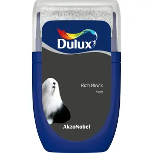 Dulux Standard Rich black Matt Emulsion paint, 30ml