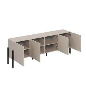 Modern Yukon 25 TV Cabinet 2040mm in Cashmere - Elegant Media Storage H700mm D400mm