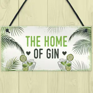 Red Ocean Gin Sign Funny Gin Gift Home Bar Sign For Garden Summer House Gifts