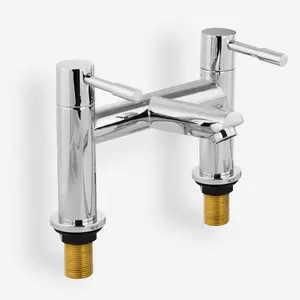 Nes Home Modern Deck Mounted Chrome Bath Filler Tap Brass