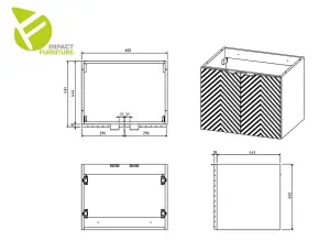 Wall Hung Vanity Unit 600mm Green Bathroom Cabinet Ribbed White Countertop Cara