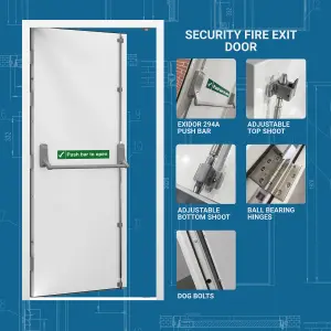 Latham's Security Emergency Escape Door & Frame -  (H)2020mm (W)845mm, LH Hinge