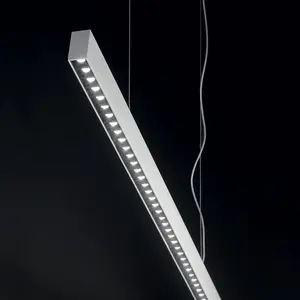 Luminosa Office LED Decorative Linear Straight Bar Pendant Black, 4000K