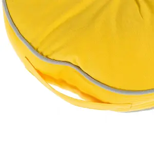 Homescapes Yellow and Grey Round Floor Cushion