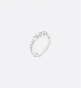 DIOR Diorevolution Ring Silver-Finish Metal With White Crystals - Size S - Women