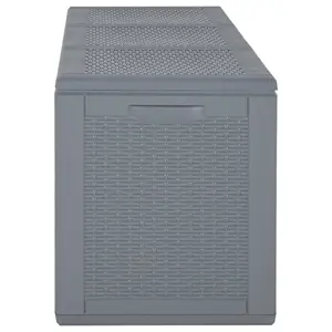 Berkfield Garden Storage Box Grey PP Rattan 270 L