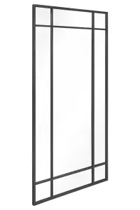 MirrorOutlet - The Genestra - Black Contemporary Wall & Leaner Garden Mirror 71"x 33" (180 x 85 cm)