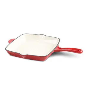 Berlinger Haus 4.5cm Height Red Cast Iron Enamel Frying Non Stick Ribbed Grill Pan