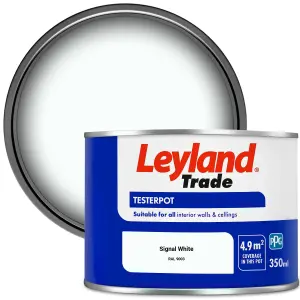 Leyland Trade Vinyl Matt Walls & Ceilings Emulsion Paint Signal White (RAL 9003) 350ml Tester