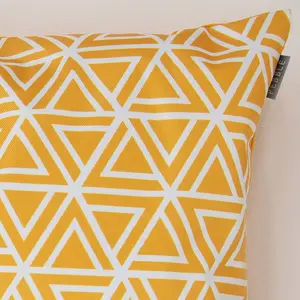 Veeva Indoor Outdoor Cushion Set of 2 Ochre Yellow Water Resistant Cushions