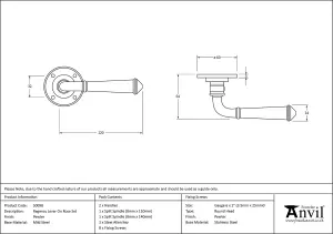 From The Anvil Pewter Regency Lever on Rose Set - Unsprung