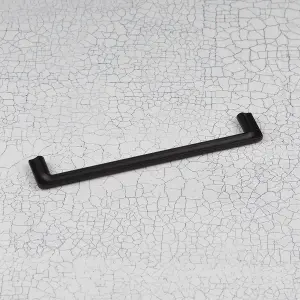 160mm Matt Black Ribbed Textured Cabinet Handle Door Drawer Pull Wardrobe Furniture Replacement