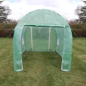 Polytunnel Greenhouse Walk In Galvanised Windows Doors Growhouse PE Cover Diameter  4 x 2m