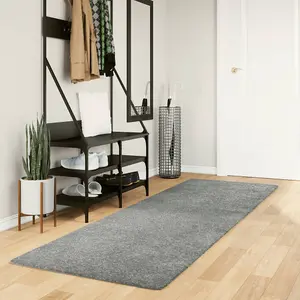 Shaggy Rug PAMPLONA High Pile Modern Green 80x250 cm