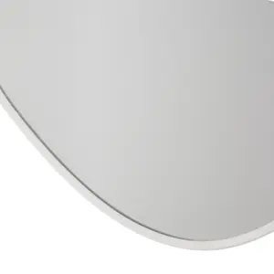 Organic Metal Oval Wall Mirror Grey