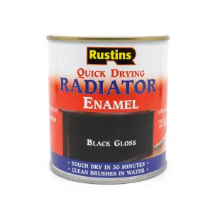 Rustins Quick Drying Radiator Enamel Gloss - Black 250ml