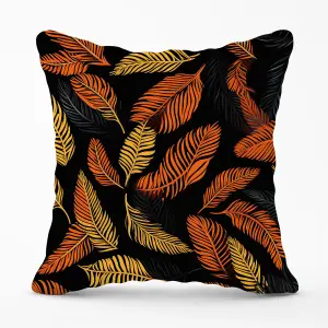 Orange Feather Leaves Outdoor Cushion 45cm x 45cm