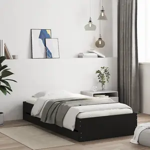 Berkfield Bed Frame with Drawers without Mattress Black 100x200 cm