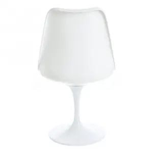 Tulip Set - White Medium Circular Table and Two Chairs with Textured Cushion Olive