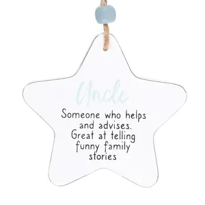 Something Different Uncle Star Hanging Sentiment Sign White/Blue/Black (One Size)