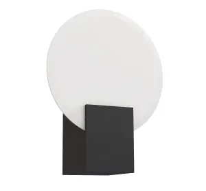 Nordlux Hester Indoor Ensuite Shower Bathroom Plastic Wall Light in Black (Diam) 9.3cm