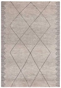 Grey Geometric Modern Easy to Clean Abstract Rug for Living Room Dining Room & Bedroom-200cm X 290cm