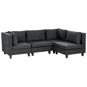 Corner Sofa UNSTAD Black Fabric Left Hand