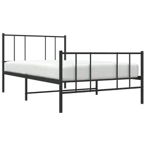 Berkfield Metal Bed Frame with Headboard and Footboard Black 80x200 cm