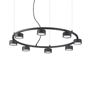 Luminosa Minor Indoor 8 Light Circular Ceiling Pendant Lamp 8 Lights Black