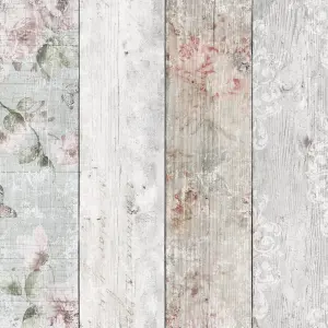 Fresco Multicolour Distressed effect Bricks & woods Smooth Wallpaper Sample