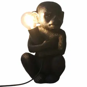 First Choice Lighting Black Little Monkey Table Lamp or Beside Light