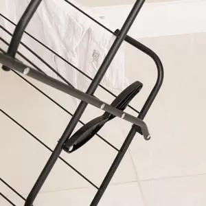 Addis Black 3 tier Foldable Laundry Airer, 16m