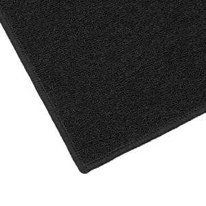 JVL Eden Machine Washable Latex Backed Doormat, 50x80cm,Black