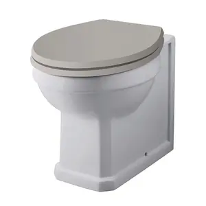 UK Homeliving Avalon Classic Back to the Wall Toilet Pan and Spa Grey Soft Close Seat