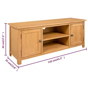 Berkfield TV Cabinet 110x35x44 cm Solid Oak Wood