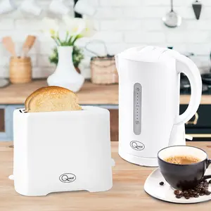 Quest 34019 Modern White 1.7L Kettle & 2-Slice Toaster Set