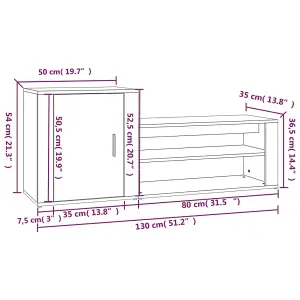 Berkfield Shoe Cabinet White 130x35x54 cm Engineered Wood