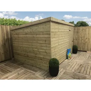 10 x 6 Pressure Treated T&G Pent Wooden Bike Store / Wooden Garden Shed + Single Door (10' x 6' / 10ft x 6ft) (10x6)